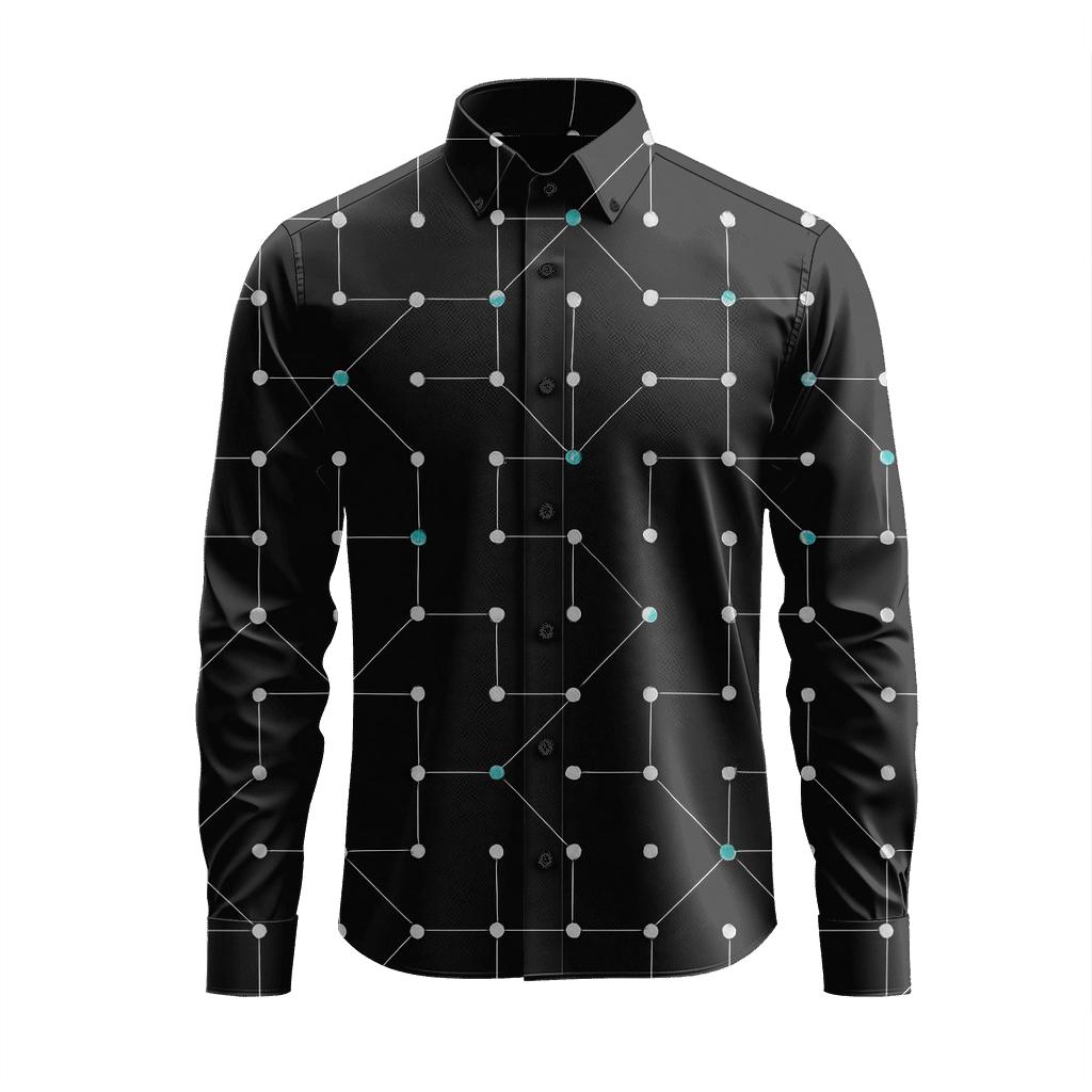 Pinpoint Scatter Net Matrix unique graphic long sleeve shirts