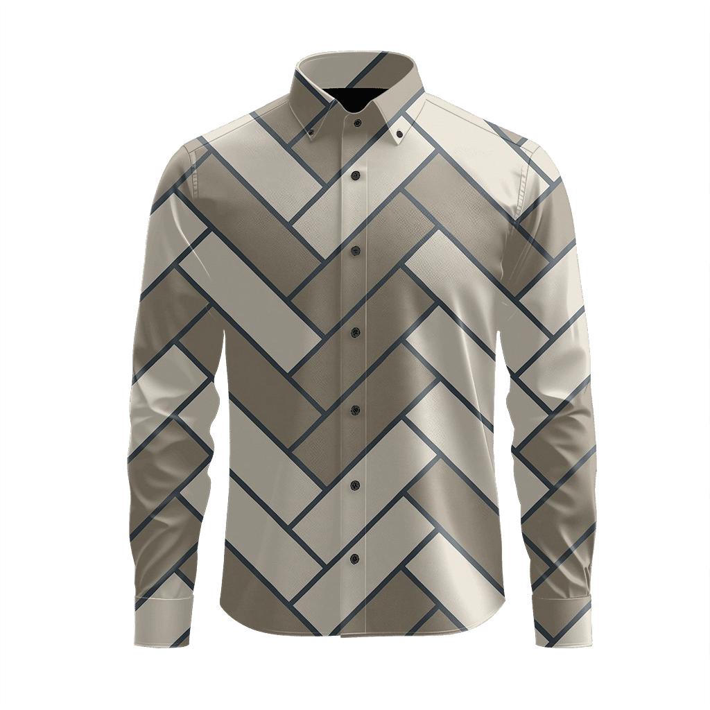 Herringbone Block Pulse unique graphic long sleeve shirts