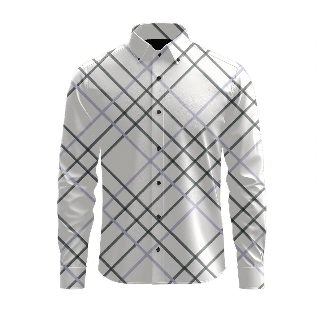 Moire Line Interference Plaid trendy crew neck long sleeves