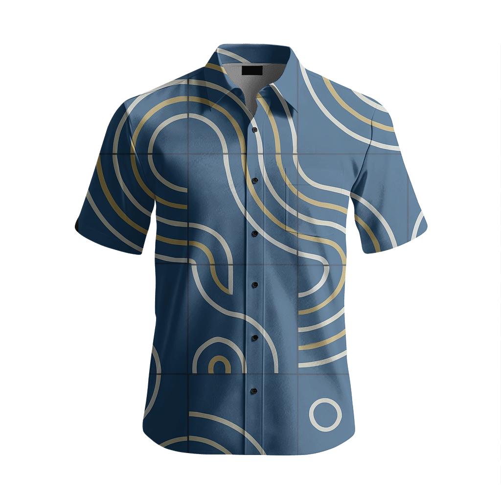 Concentric Arc Tile Repeat trendy crew neck short sleeves