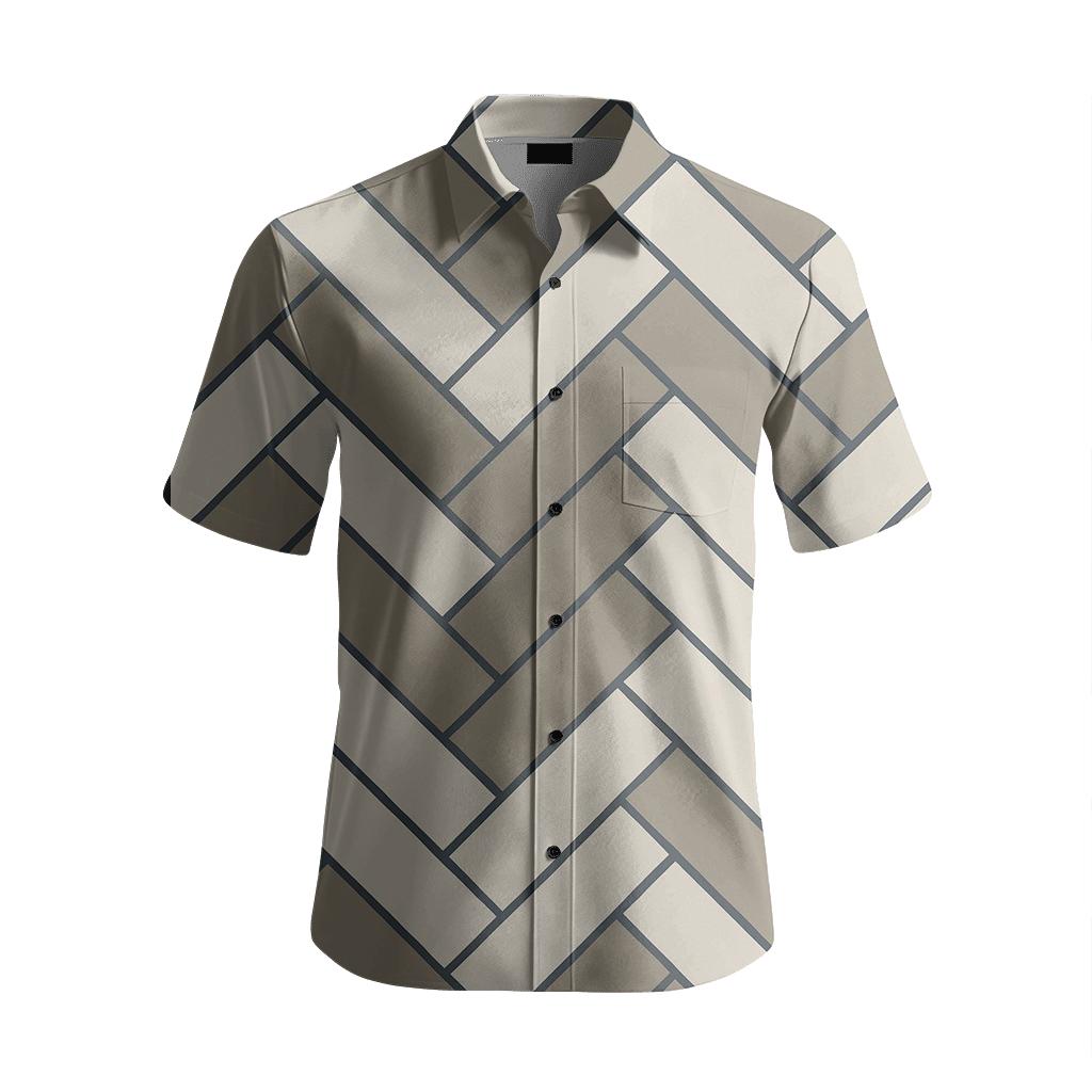 Herringbone Block Pulse personalized casual short sleeves
