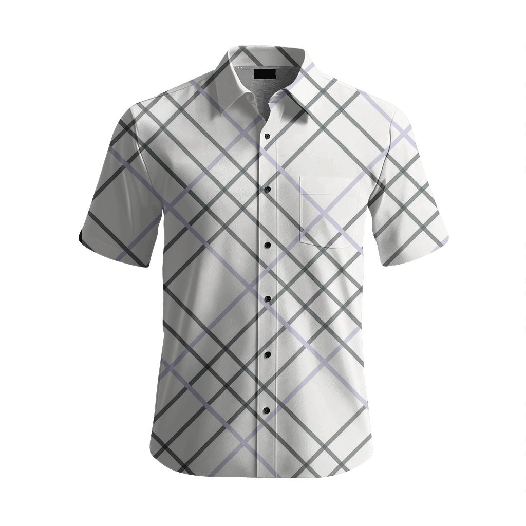 Moire Line Interference Plaid designer printed short sleeve tops