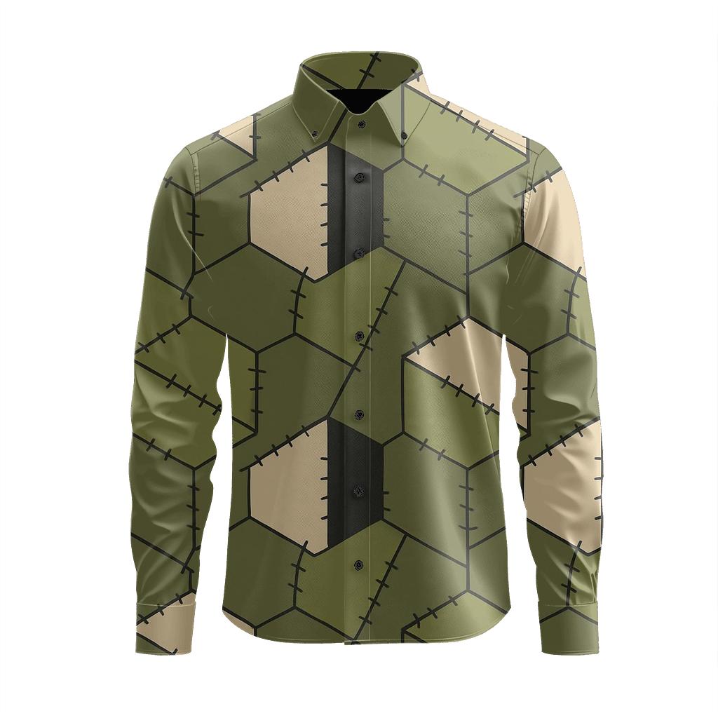 Broken Hex Stitchwork stylish fitted long sleeve tees