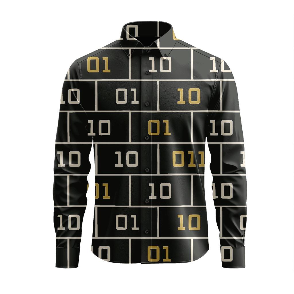 Offset Brick Binary personalized cotton long sleeves