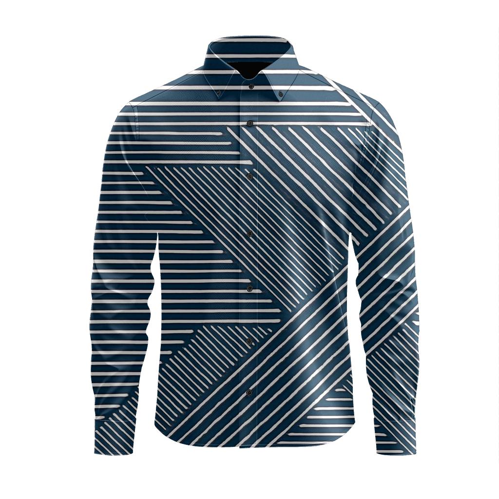 Moire Stripe Interleave designer printed long sleeve tops