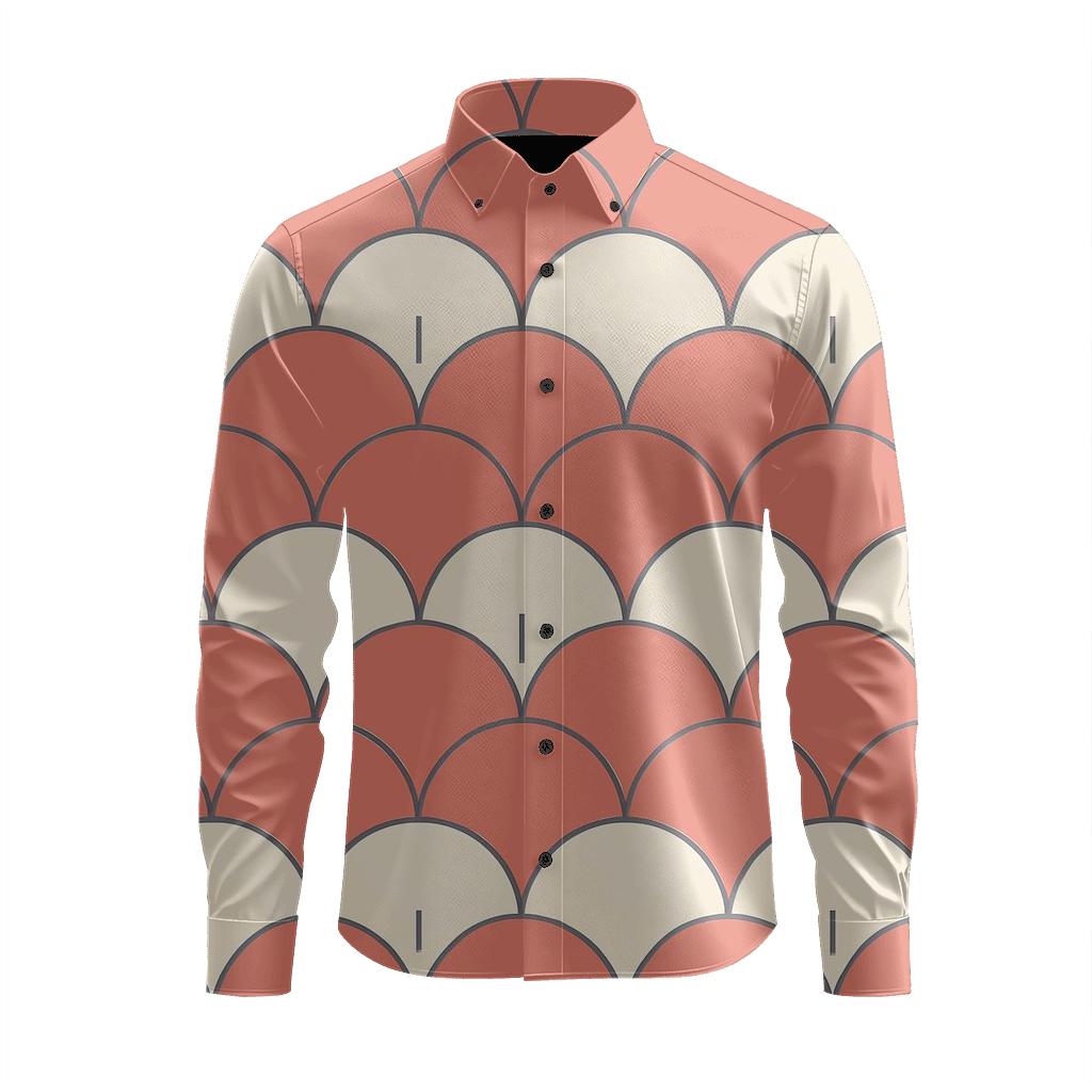 Scallop Grid Notation comfortable casual long sleeves