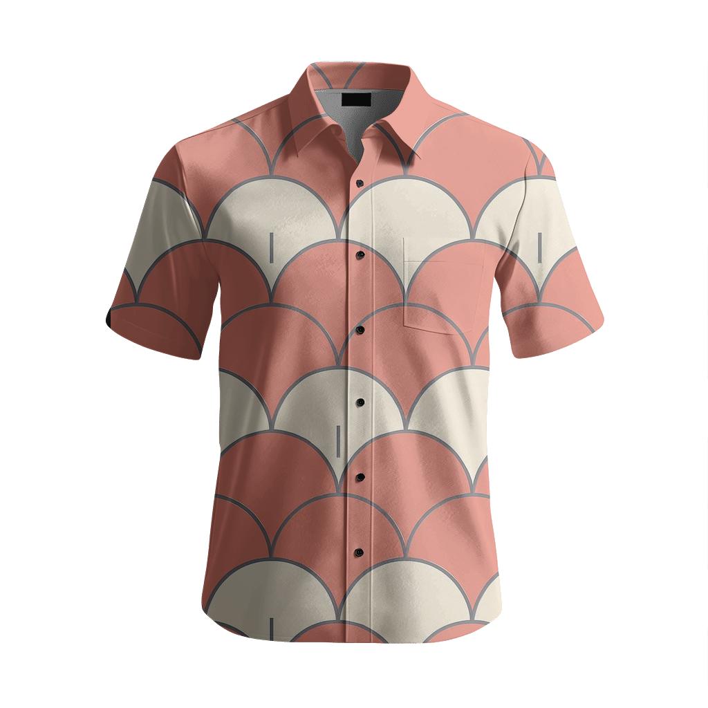 Scallop Grid Notation personalized casual short sleeves