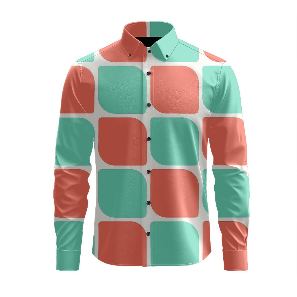 Cell Split Mosaic Matrix stylish fitted long sleeve tees