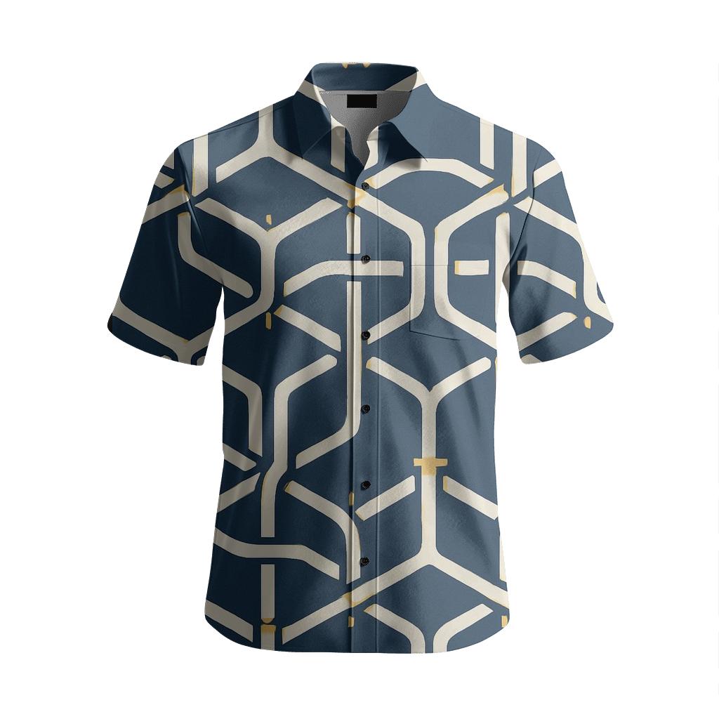 Hex Loop Circuit Weave trendy crew neck short sleeves