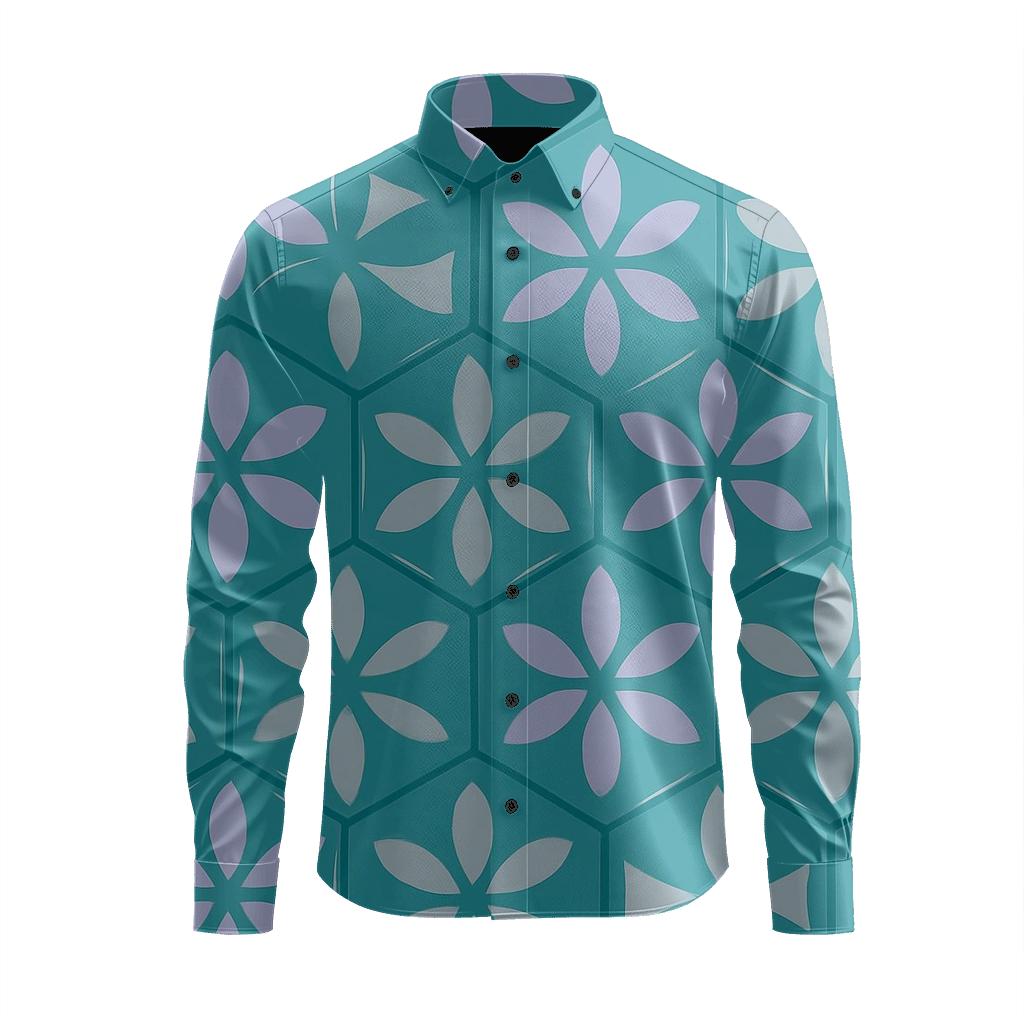 Hex Petal Modular Quilt trendy crew neck long sleeves