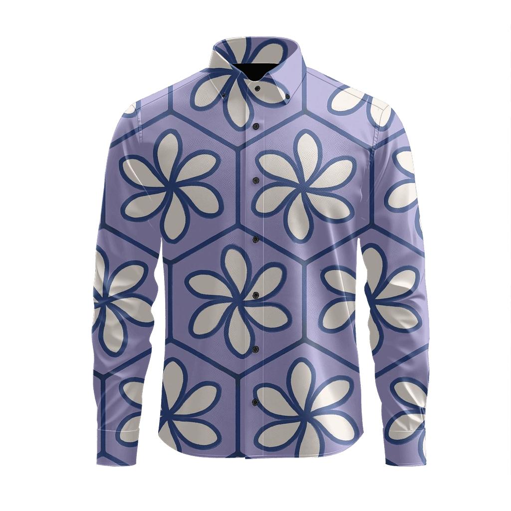 Hex Petal Module Field designer printed long sleeve tops