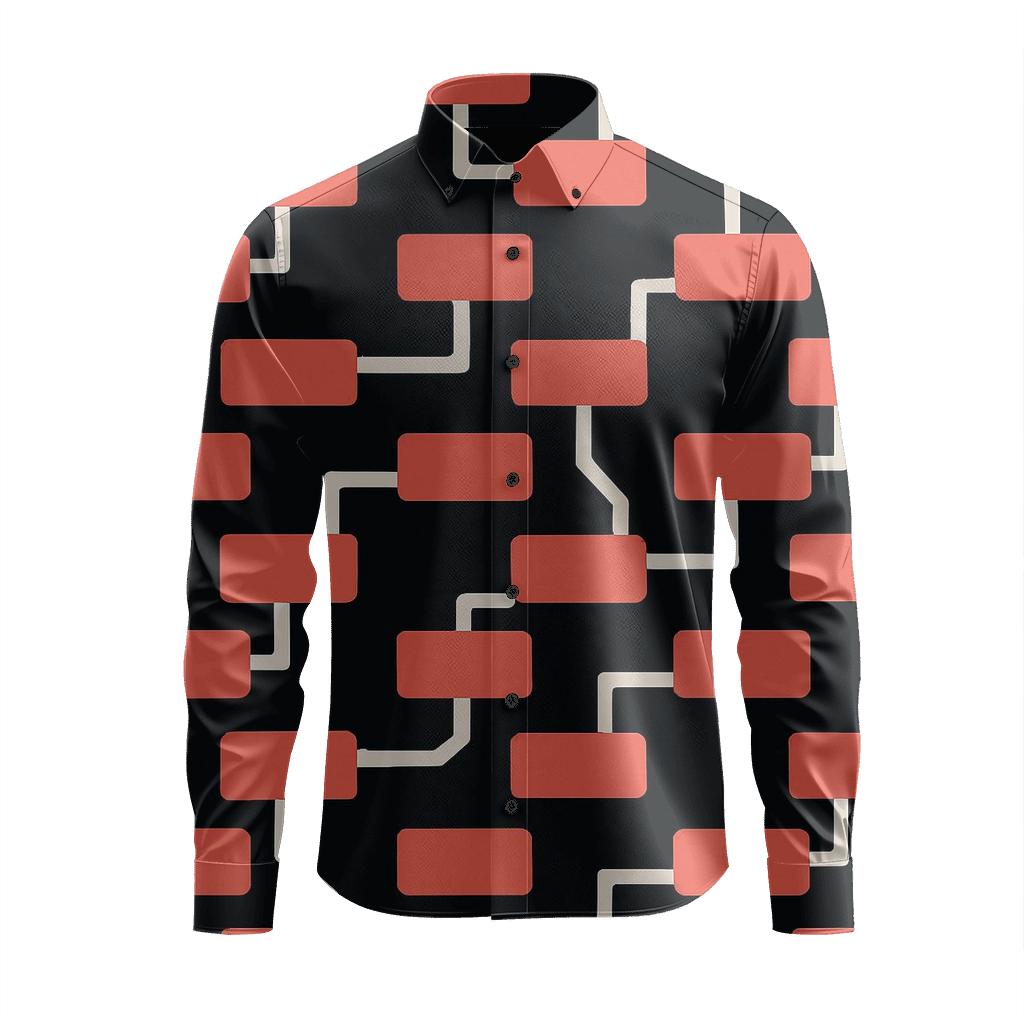 Offset Block Chain Circuit premium long sleeve apparel