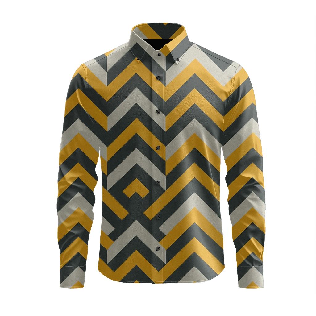 Chevron Pulse Staircase designer printed long sleeve tops