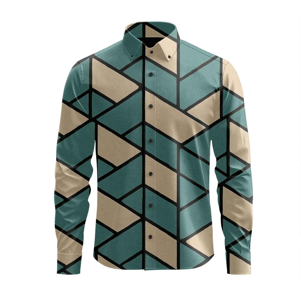 Split Cell Mosaic Weft comfortable casual long sleeves