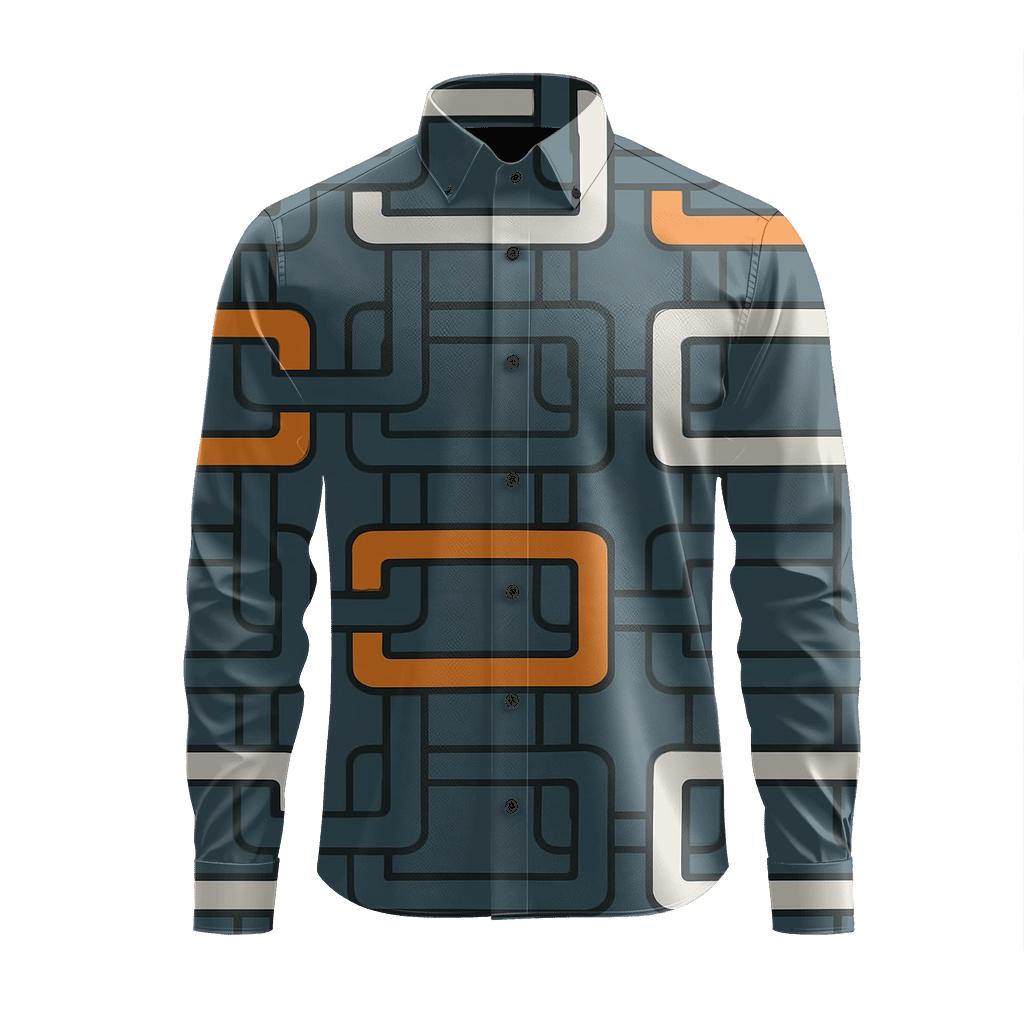 Offset Block Chainwork custom long sleeve shirts