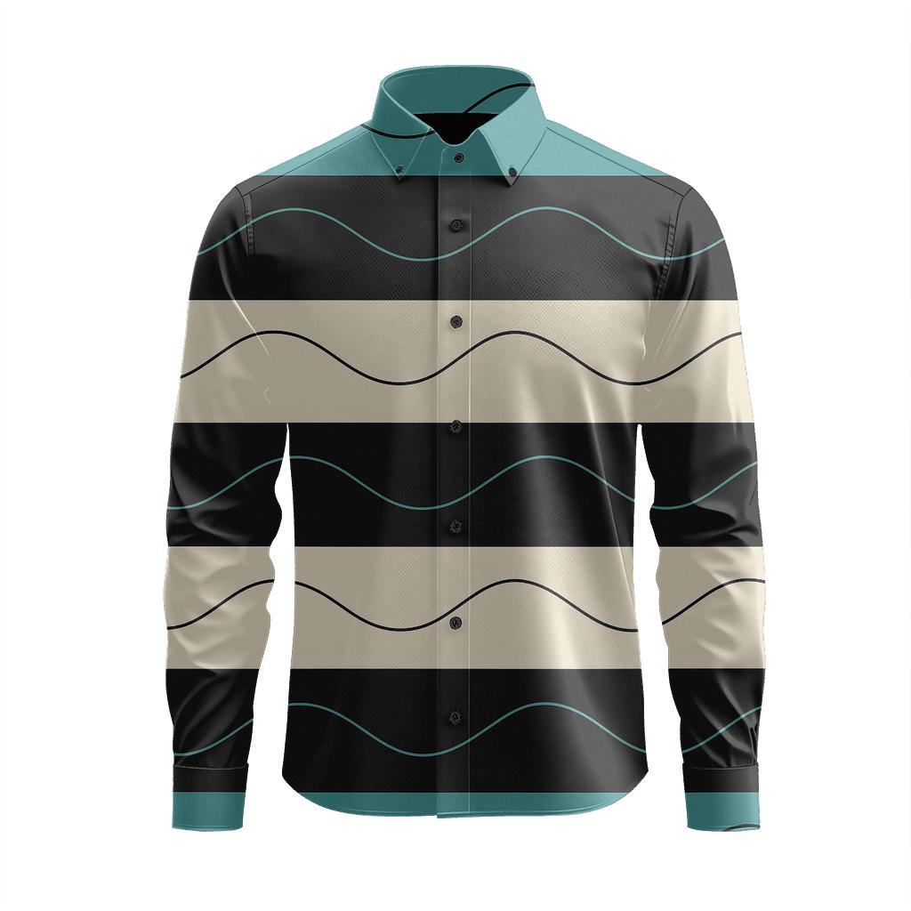 Sine Trace Stripe Stack trendy crew neck long sleeves