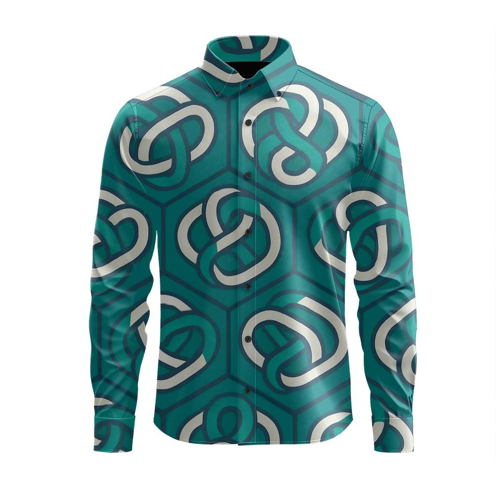 Hex Knot Relay Field designer printed long sleeve tops