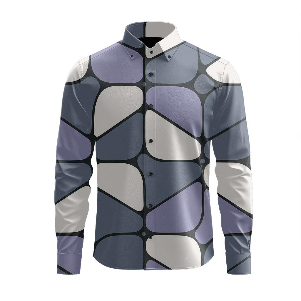 Split Cell Mosaic Logic soft fabric long sleeve shirts