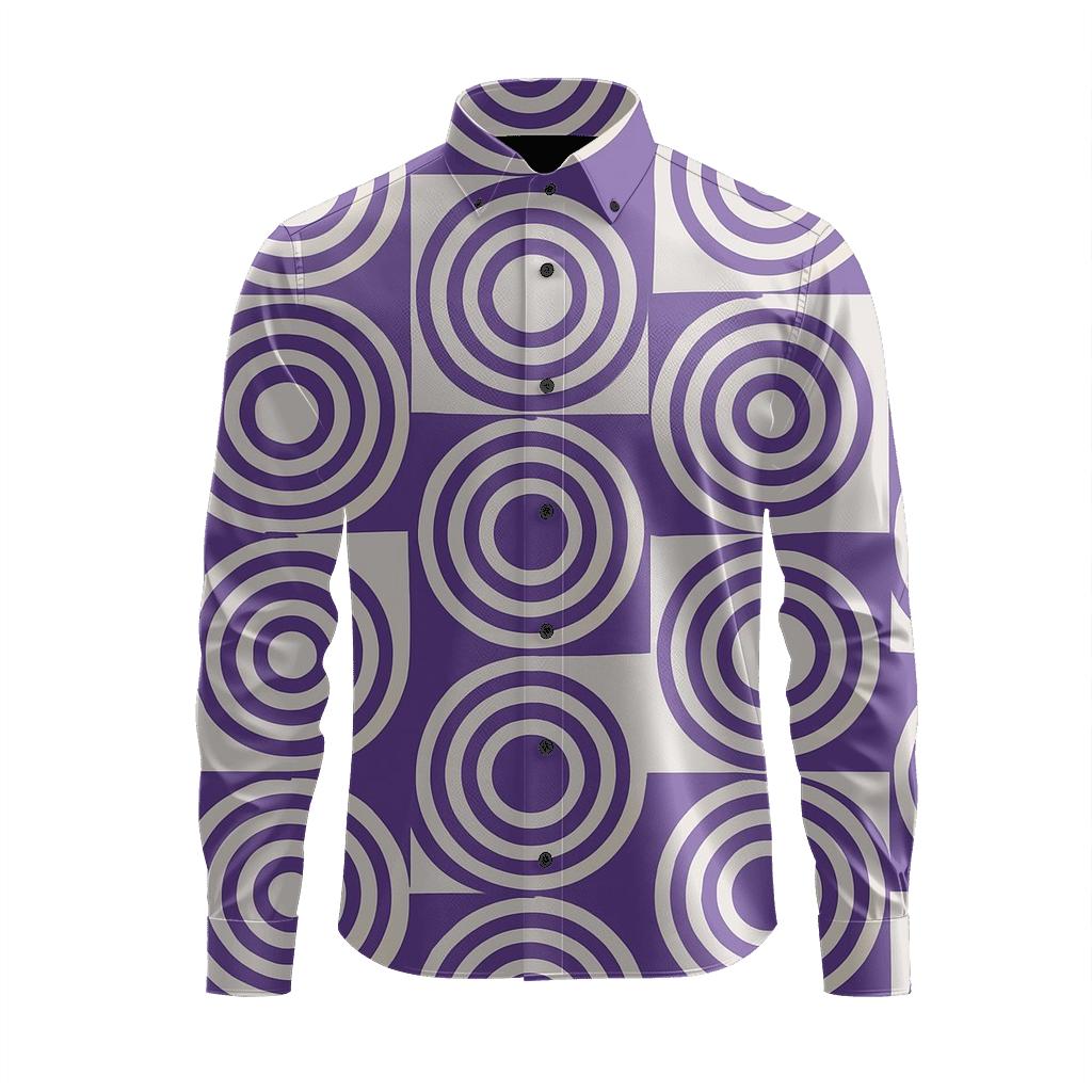 Concentric Ring Quilt designer printed long sleeve tops