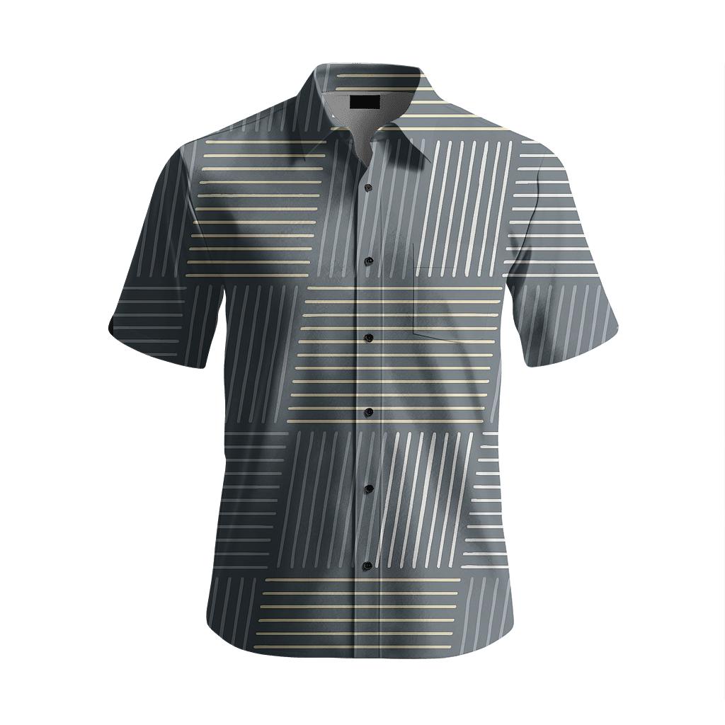 Linear Crosshatch Pulse custom short sleeve shirts