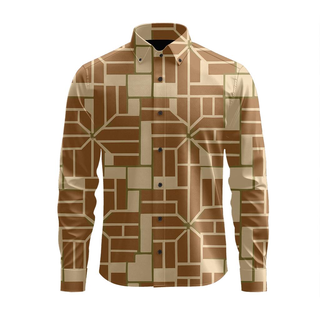 Offset Brick Spiral Units soft fabric long sleeve shirts