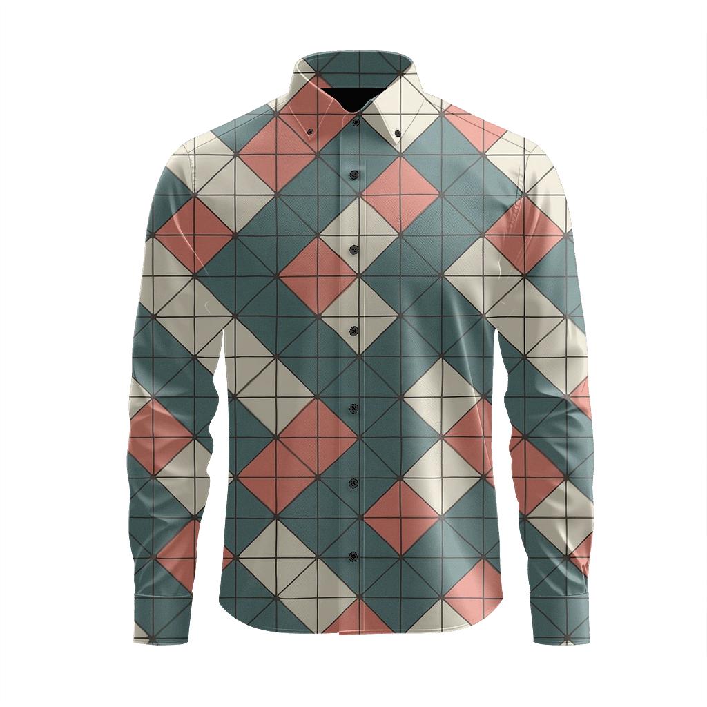 Triangular Shard Quilt soft fabric long sleeve shirts
