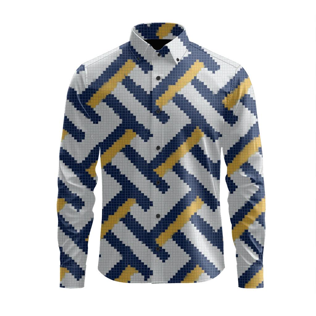 Herringbone Pixel Braid personalized cotton long sleeves