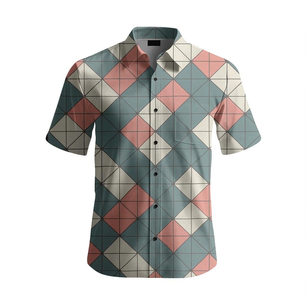 Triangular Shard Quilt unique graphic short sleeve shirts