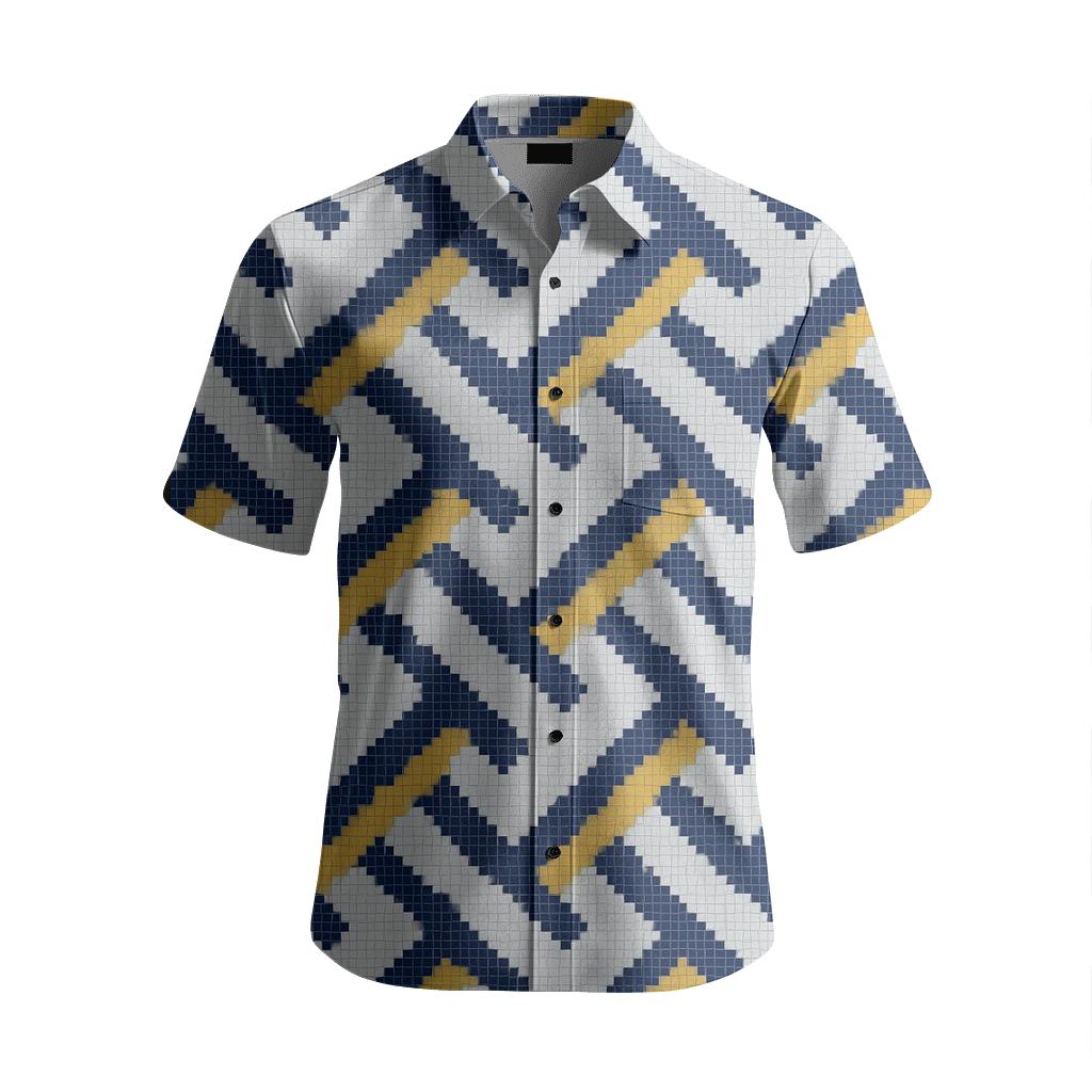 Herringbone Pixel Braid premium short sleeve apparel