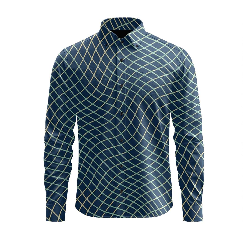 Moire Lattice Drift trendy crew neck long sleeves