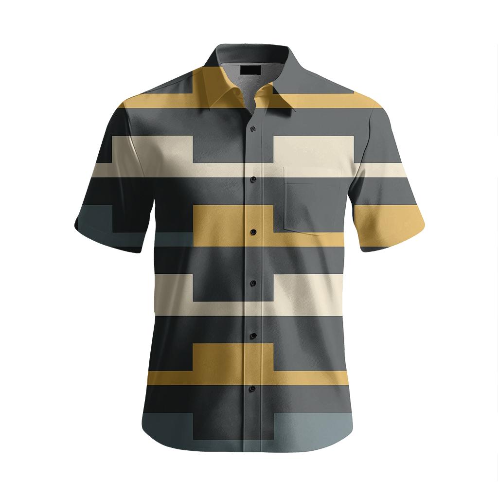 Step Stripe Quantizer soft fabric short sleeve shirts