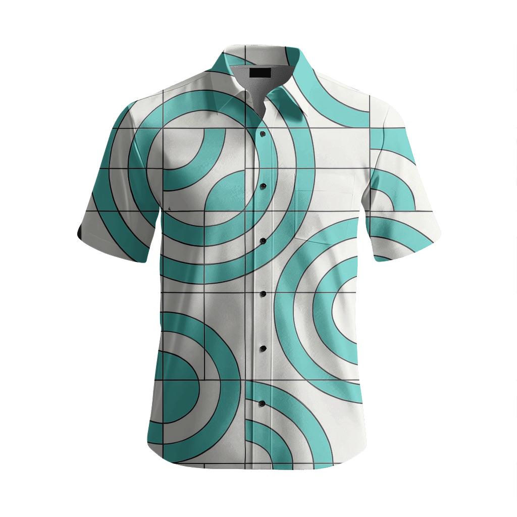 Concentric Arc Circuit Tiles premium short sleeve apparel