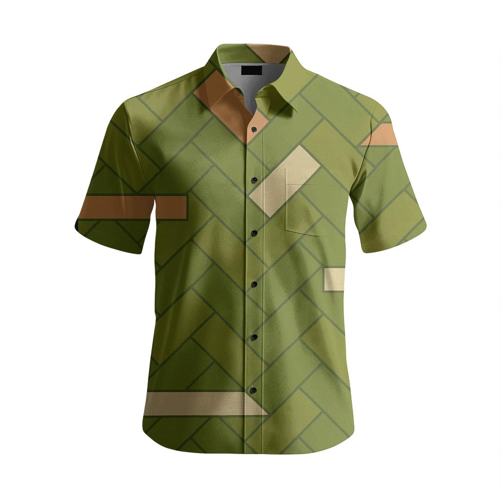 Herringbone Pixel Masonry designer printed short sleeve tops