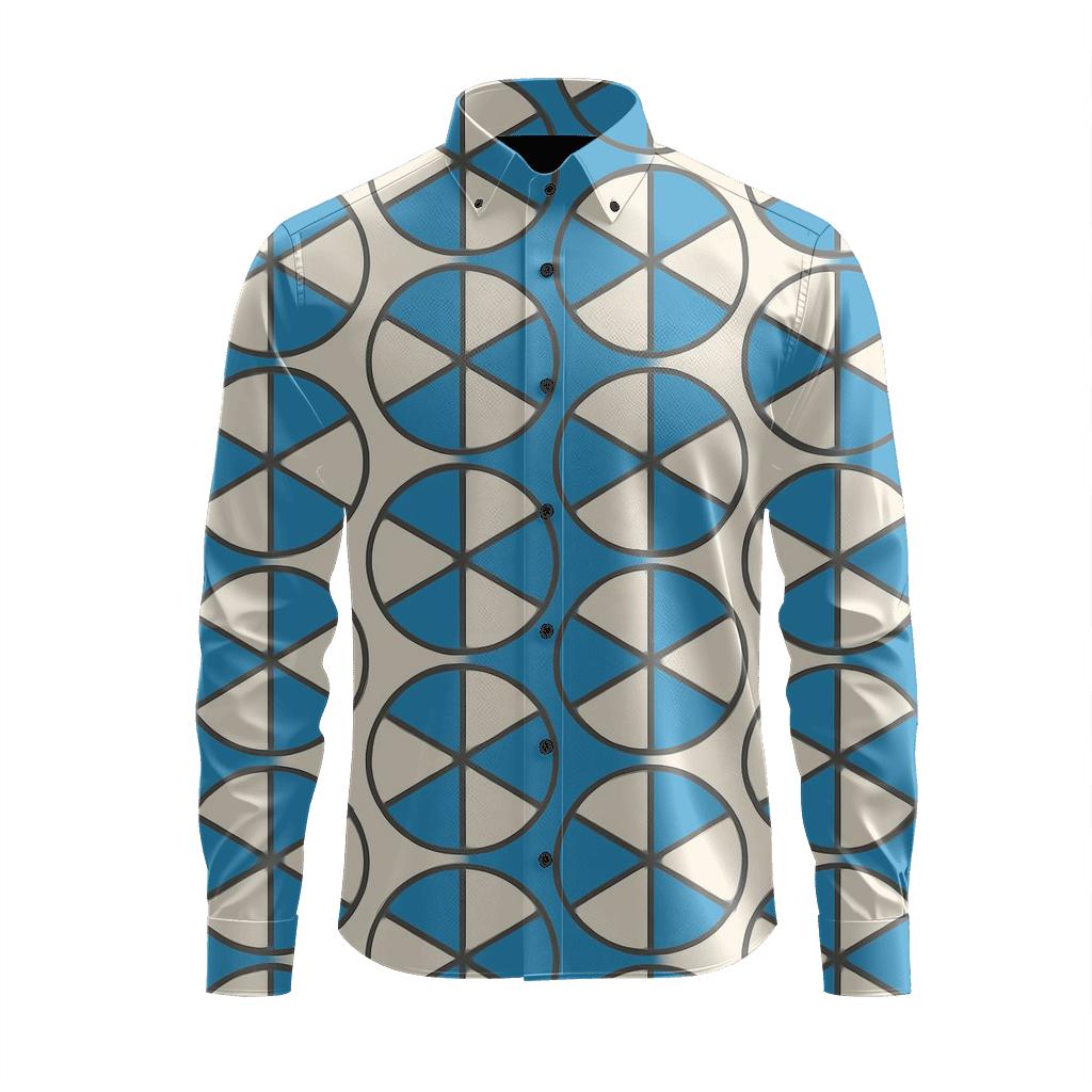 Radial Slice Disk Grid designer printed long sleeve tops