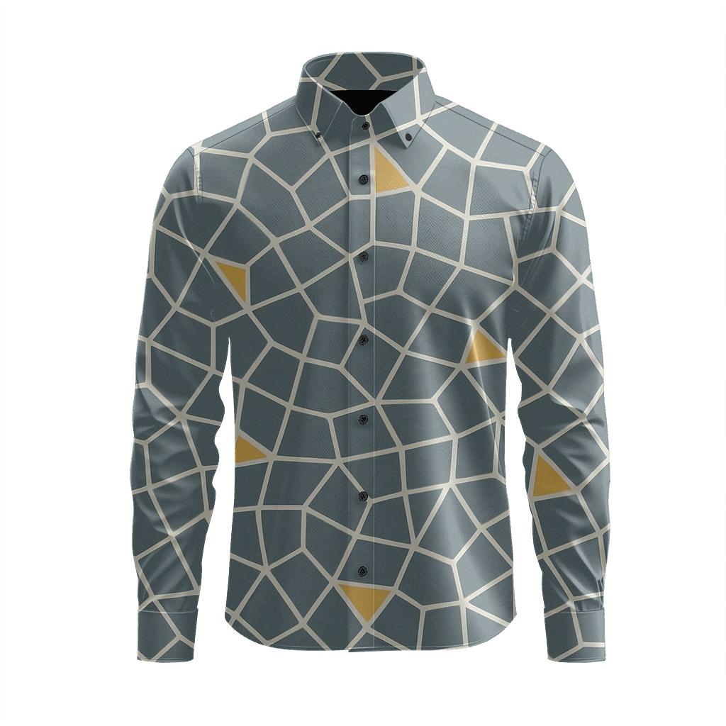 Shard Mosaic Microgrid designer printed long sleeve tops