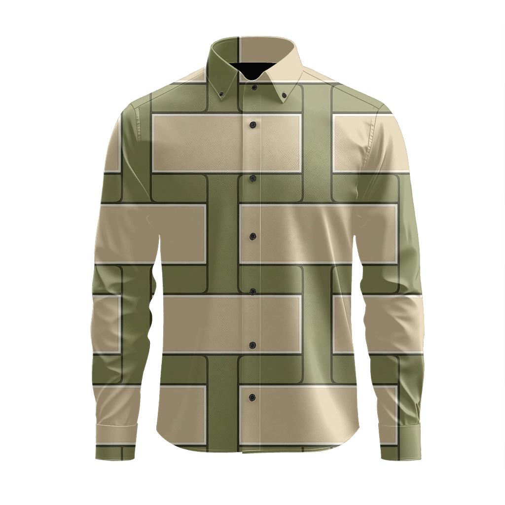 Offset Block Chainwork stylish fitted long sleeve tees