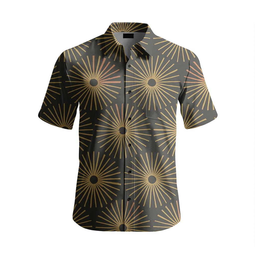Radial Spoke Tessellation designer printed short sleeve tops