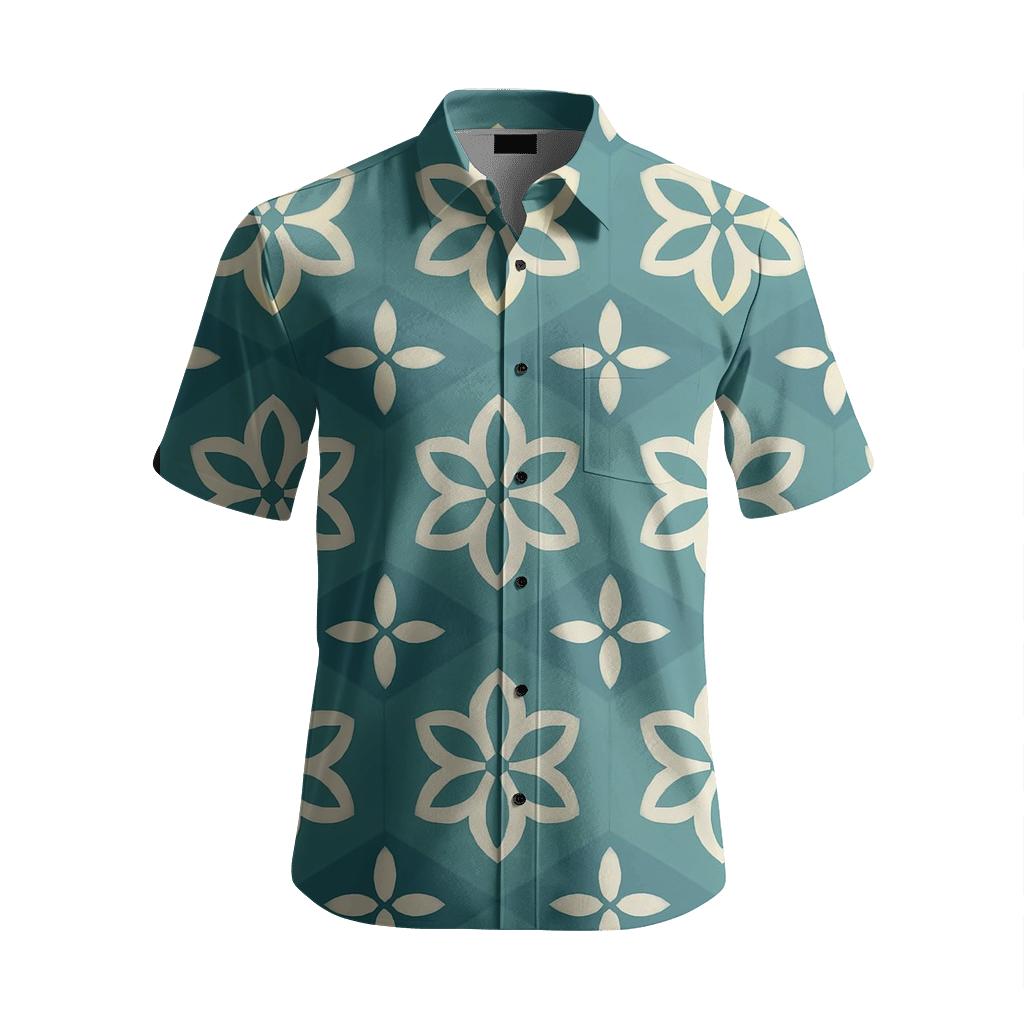 Hex Petal Matrix soft fabric short sleeve shirts