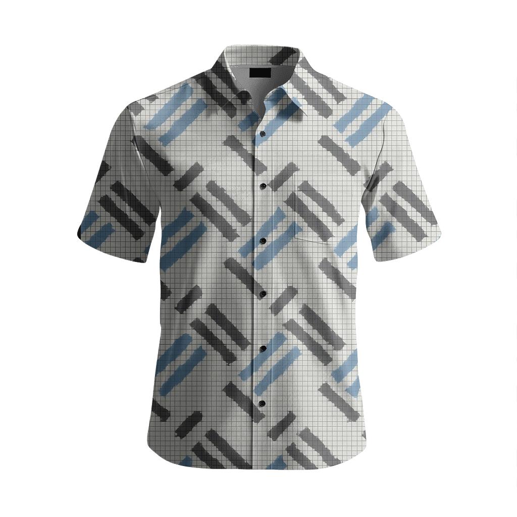 Pixel Step Crosshatch custom short sleeve shirts