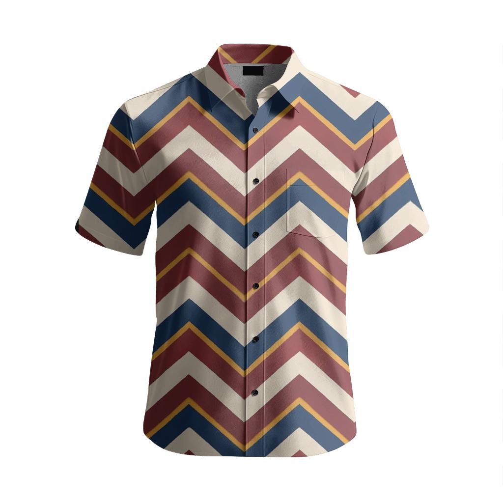 Chevron Pulse Ribbons unique graphic short sleeve shirts