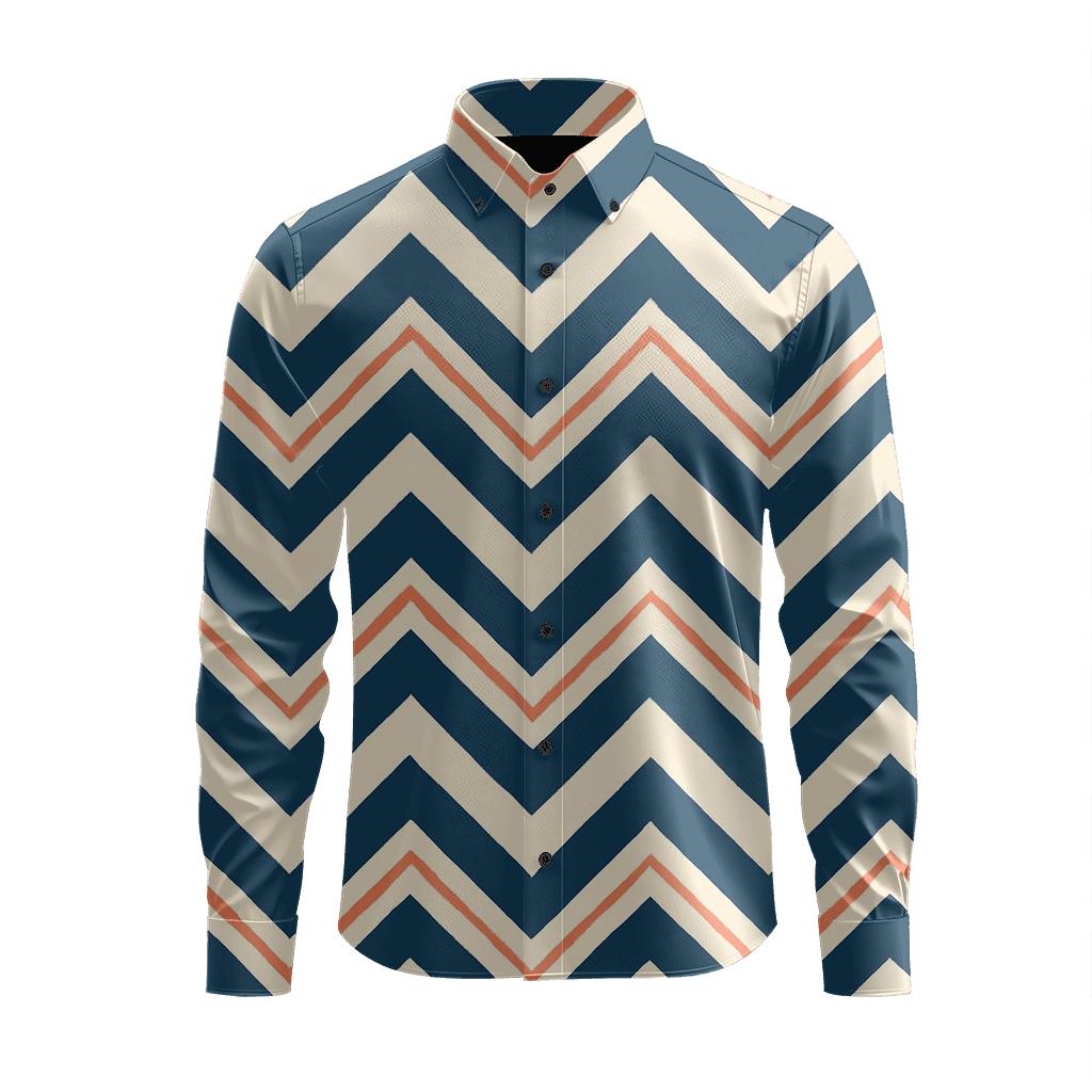 Interleaved Chevron Lattice Drift unique graphic long sleeve shirts