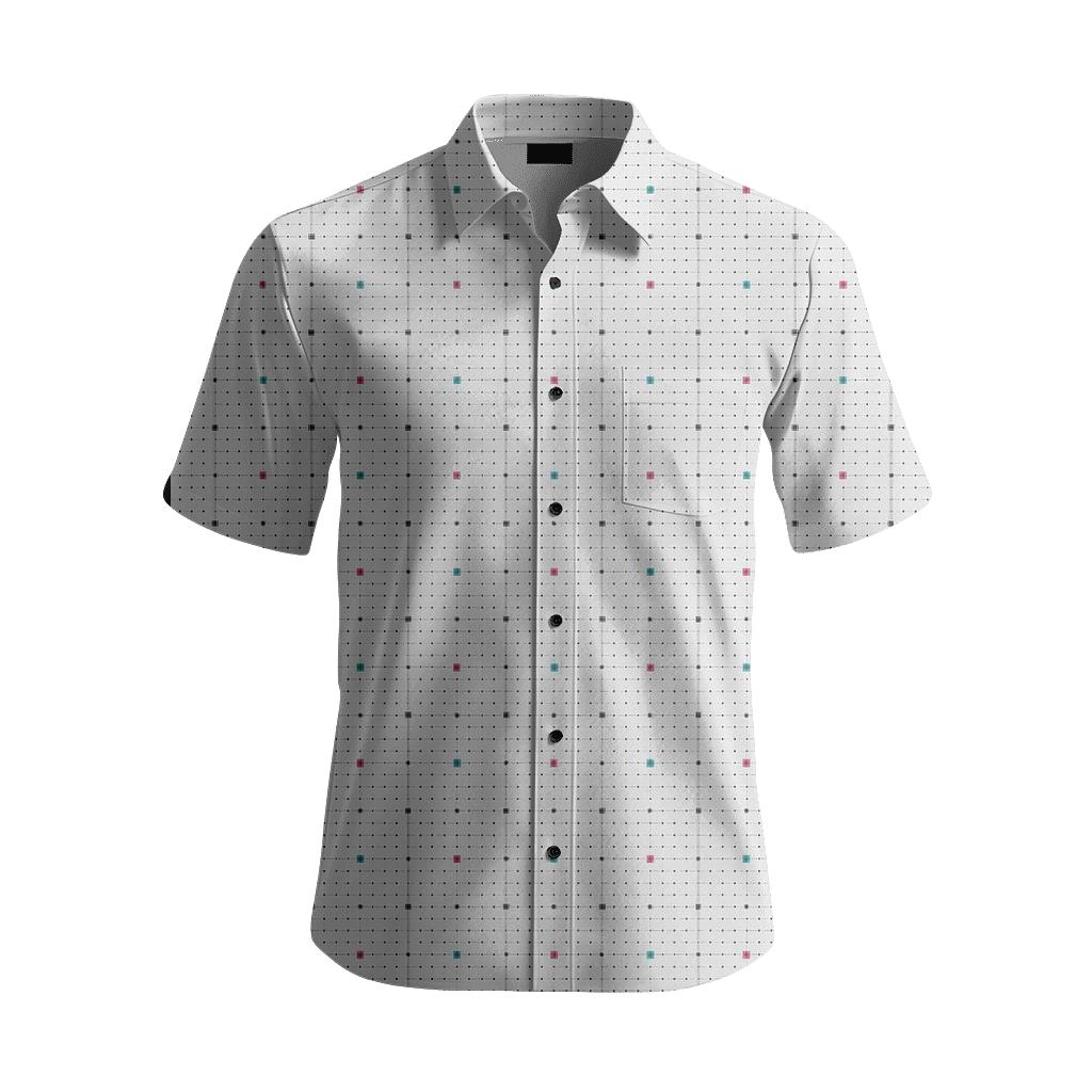 Pinpoint Noise Grid Overlay stylish fitted short sleeve tees
