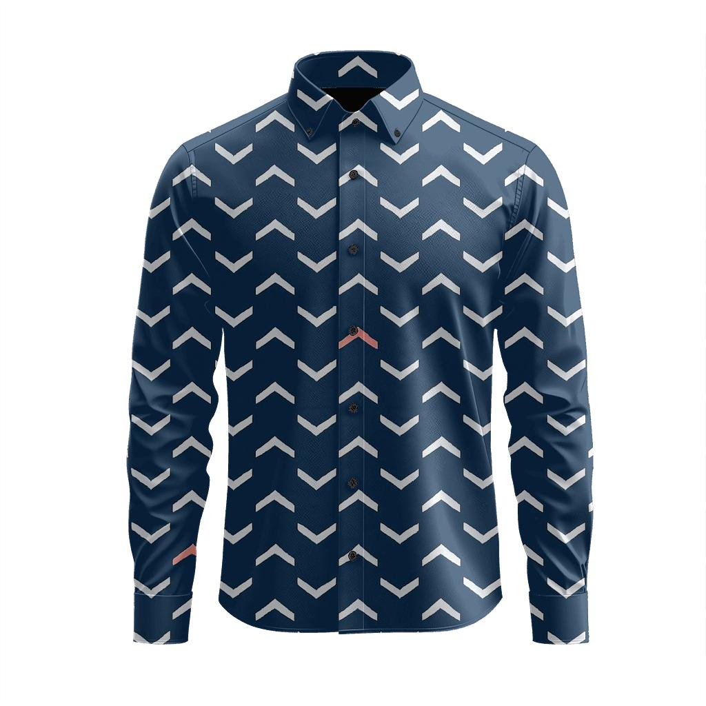 Micro Chevron Drift Matrix custom long sleeve shirts
