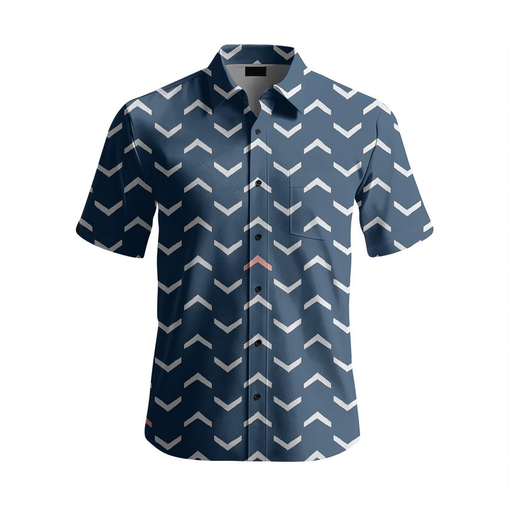 Micro Chevron Drift Matrix comfortable cotton short sleeves