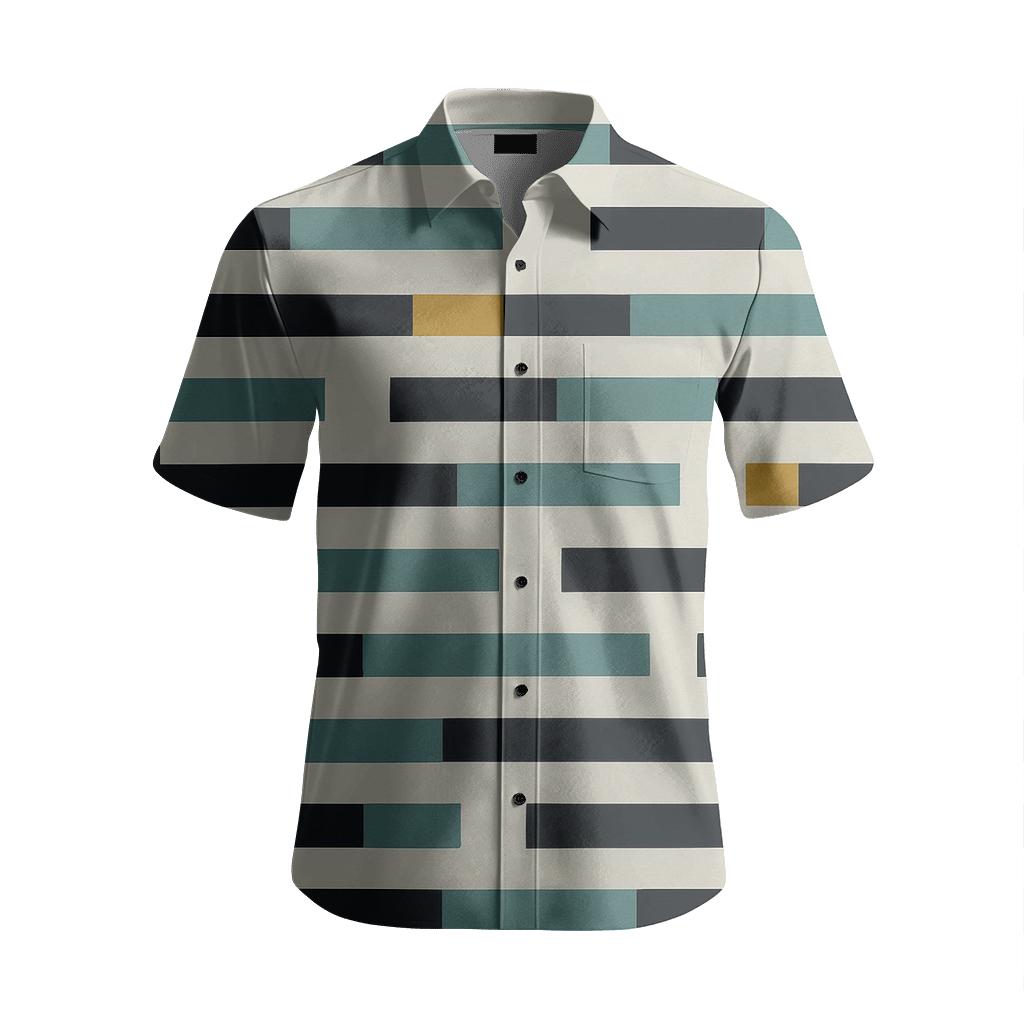 Offset Stripe Step Ledger designer printed short sleeve tops