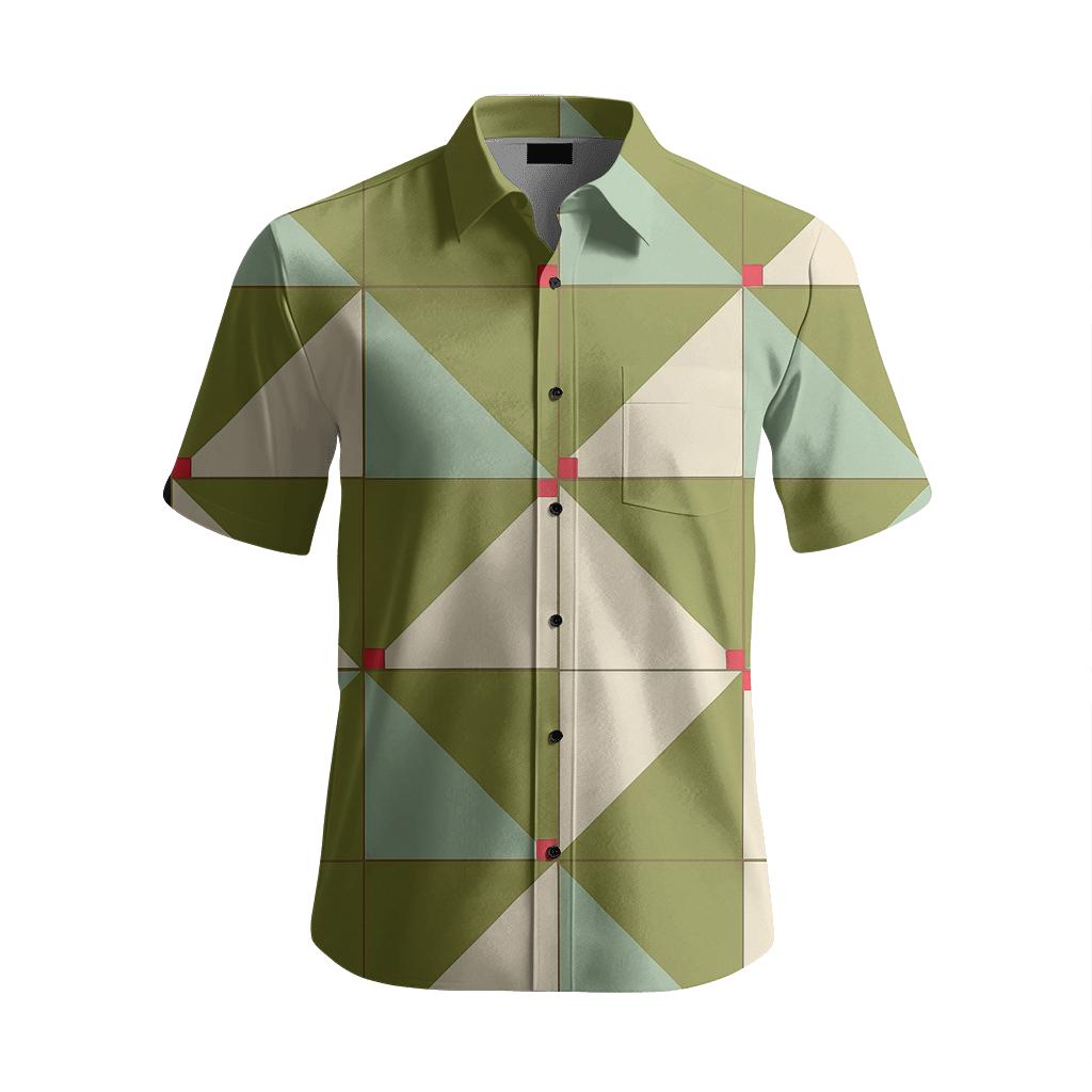 Cell Split Mosaic Repeat soft fabric short sleeve shirts
