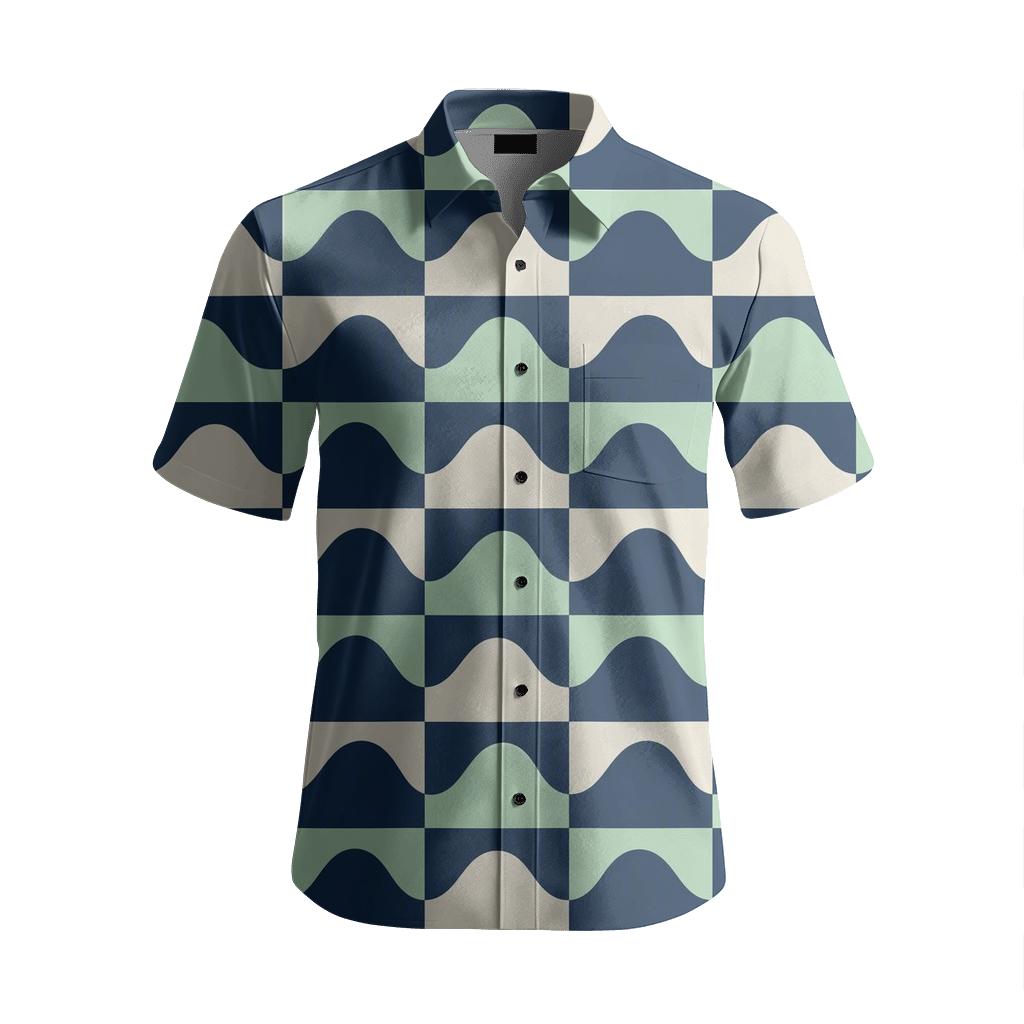Checkered Sine Tile Array personalized casual short sleeves [AI-ac09cfbd-a1bd4d93b6fb]