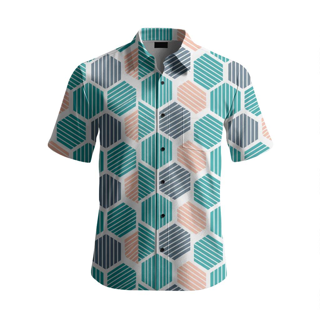 Hex Comb Offset Field stylish fitted short sleeve tees [AI-0d3f5255-1de20577927d]