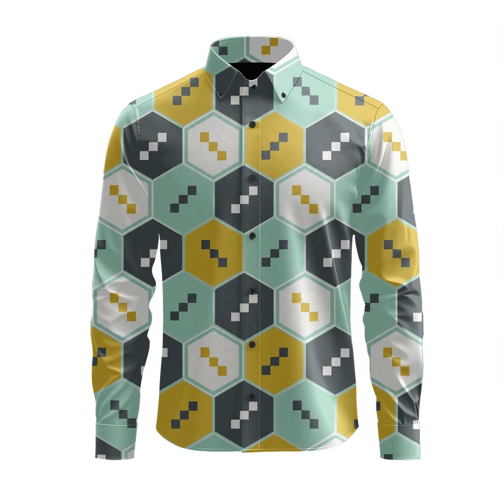 Hex Step Plainfield soft fabric long sleeve shirts [AI-ba129914-efe97fdf4482]