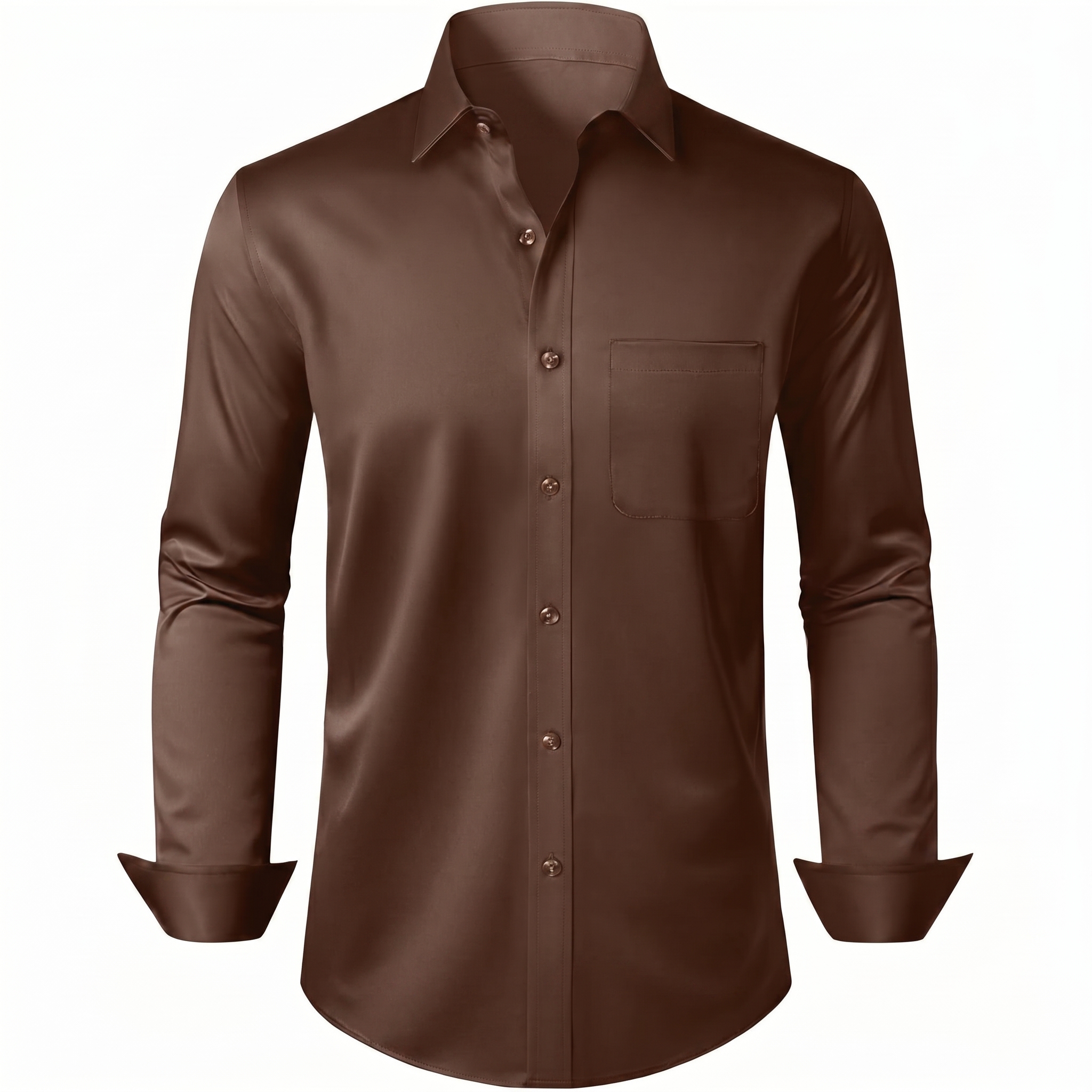 Sleeve And Formal Button Down Shirt Pocket Long For Men